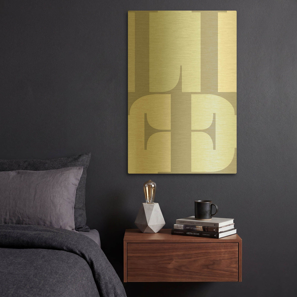 'Life' By TypeLike Gold Metal Wall Art