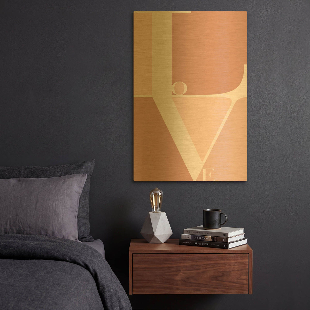 'Love' By TypeLike Gold Metal Wall Art