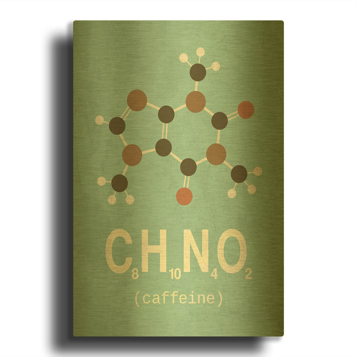 'Molecule Caffeine' By TypeLike Gold Metal Wall Art
