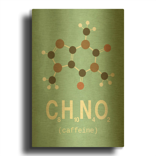 'Molecule Caffeine' By TypeLike Gold Metal Wall Art