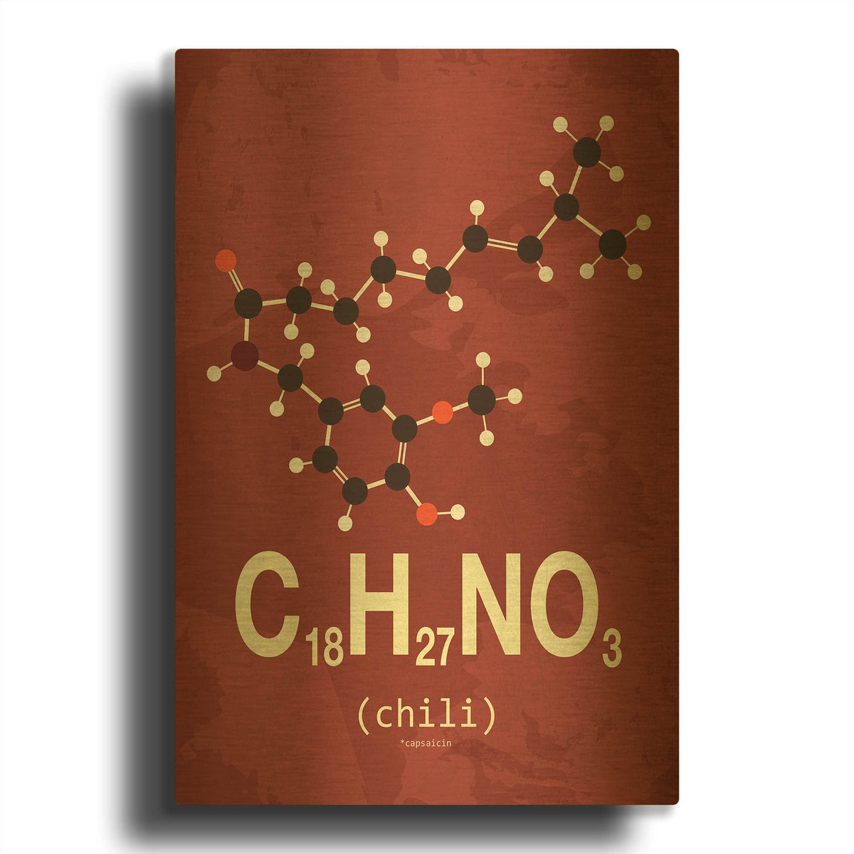 'Molecule Chili' By TypeLike Gold Metal Wall Art