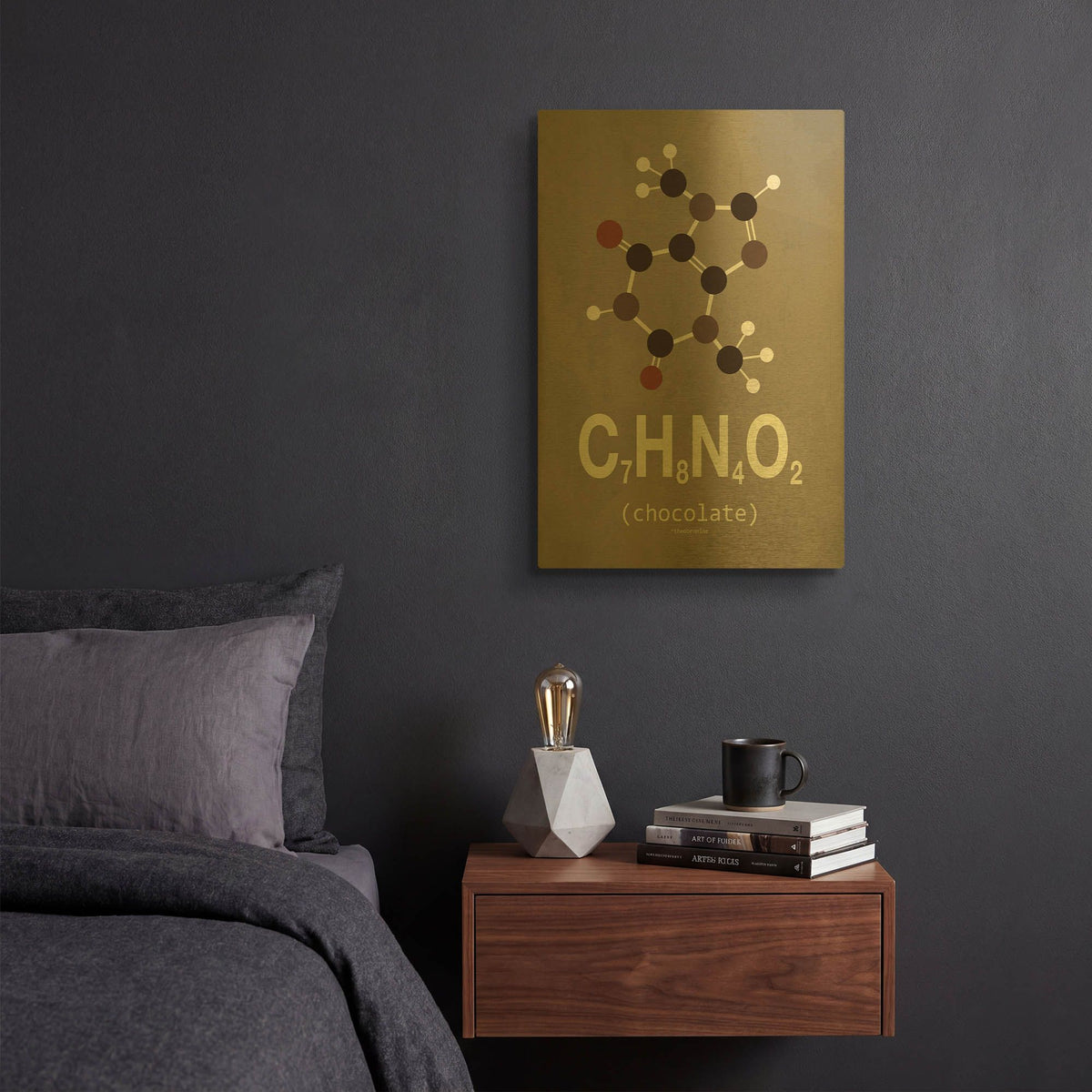 'Molecule Chocolate' By TypeLike Gold Metal Wall Art