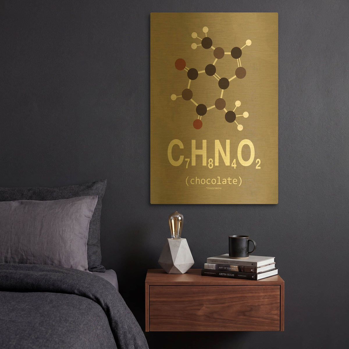 'Molecule Chocolate' By TypeLike Gold Metal Wall Art