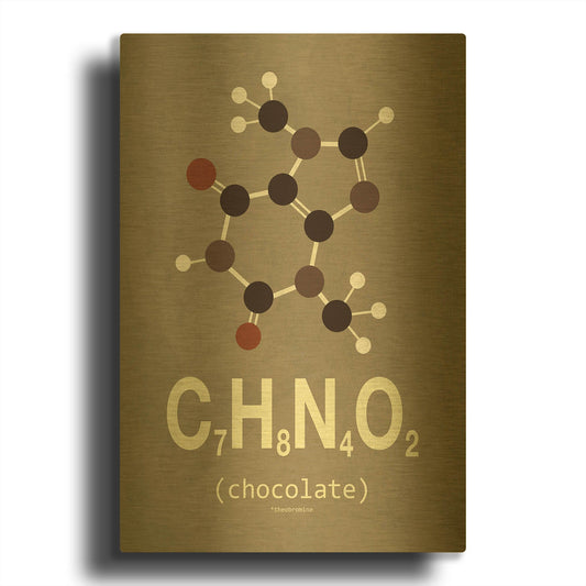 'Molecule Chocolate' By TypeLike Gold Metal Wall Art