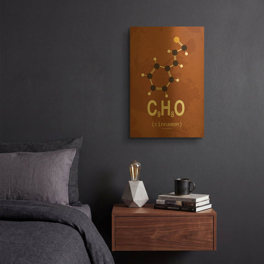 'Molecule Cinnamon' By TypeLike Gold Metal Wall Art