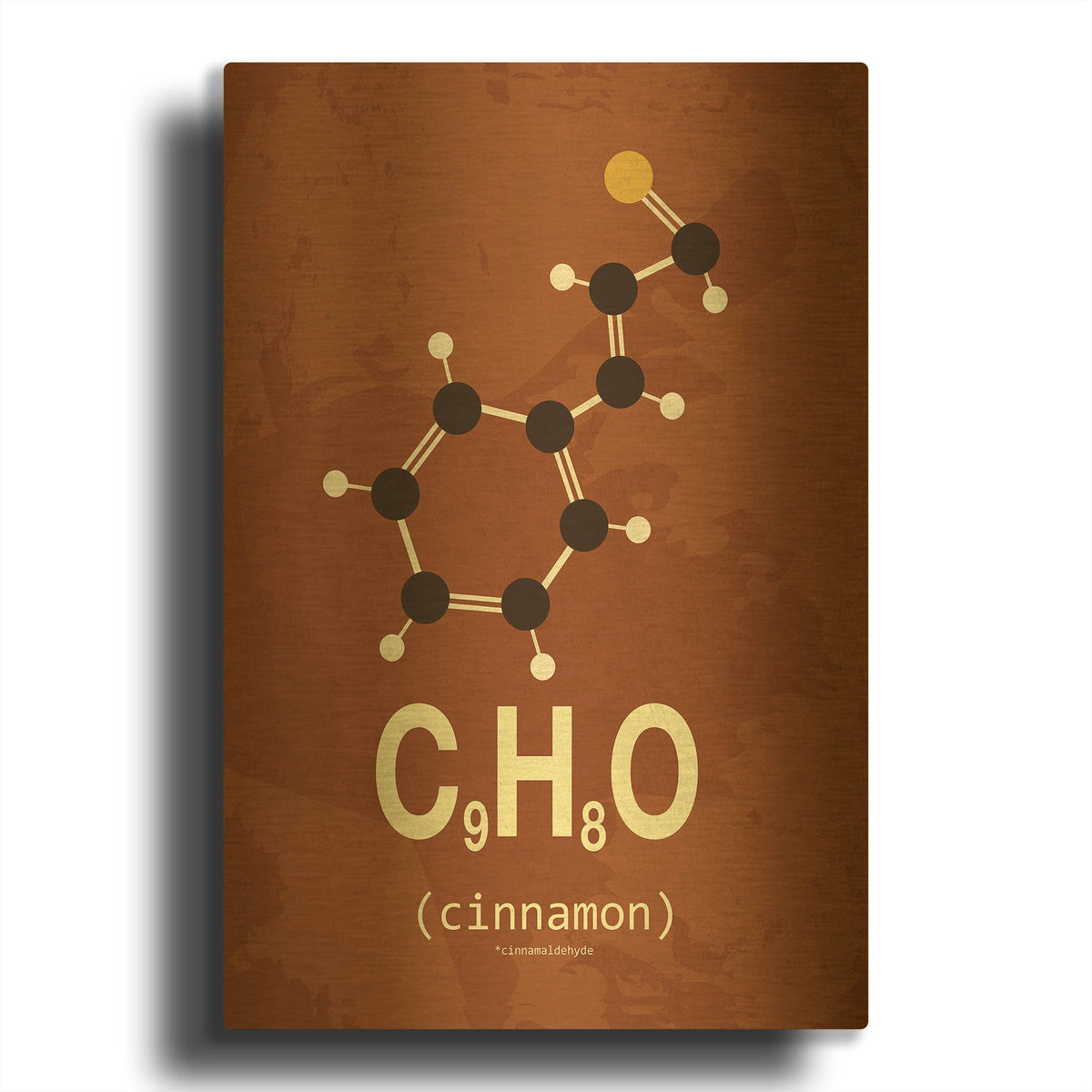 'Molecule Cinnamon' By TypeLike Gold Metal Wall Art