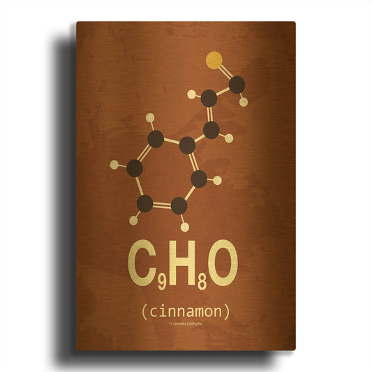 'Molecule Cinnamon' By TypeLike Gold Metal Wall Art