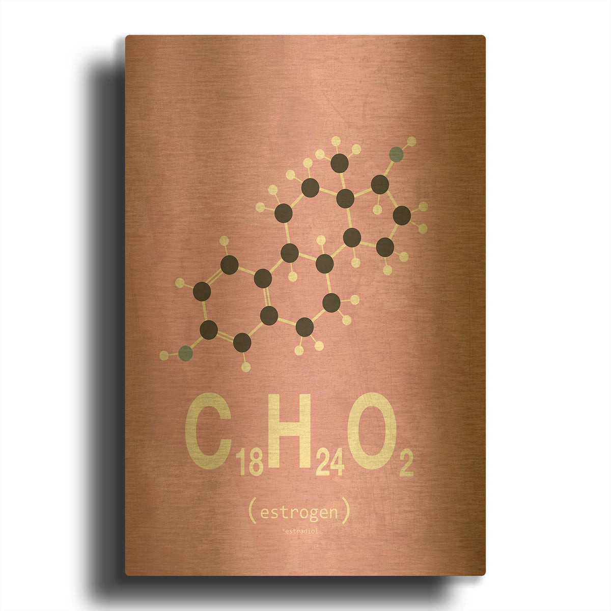 'Molecule Estrogene 1' By TypeLike Gold Metal Wall Art