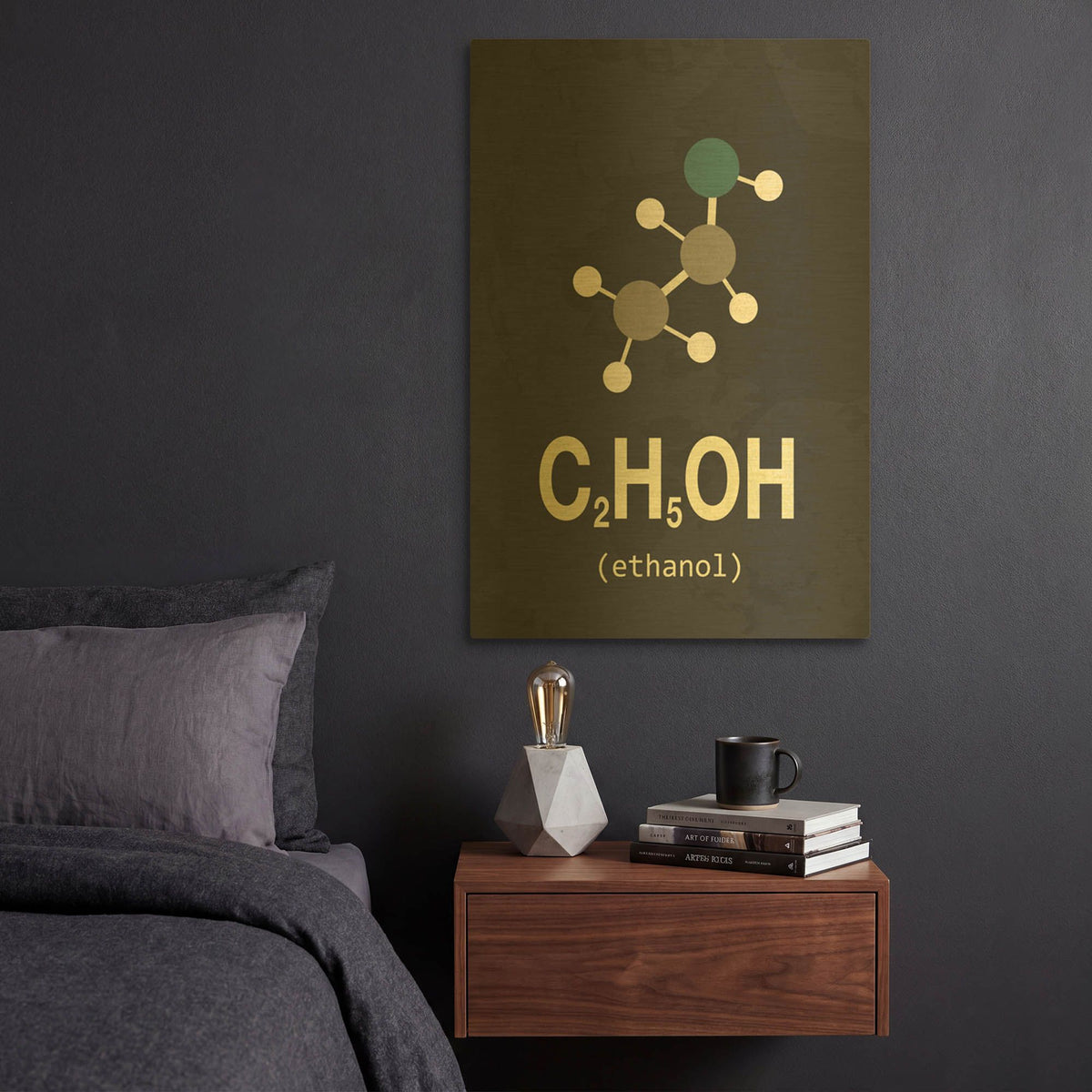 'Molecule Ethanol' By TypeLike Gold Metal Wall Art
