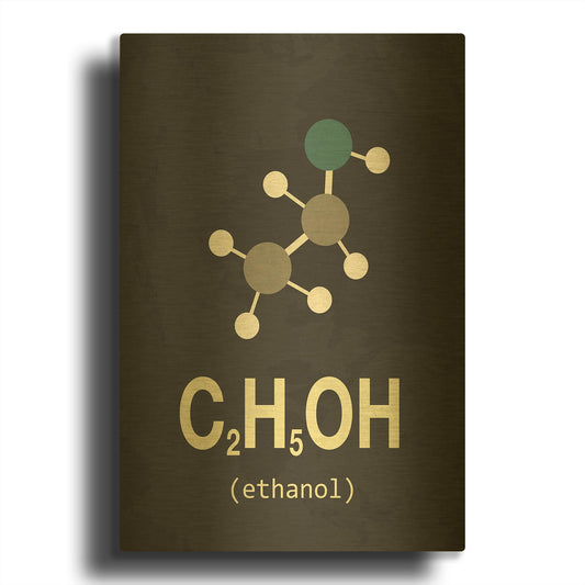 'Molecule Ethanol' By TypeLike Gold Metal Wall Art