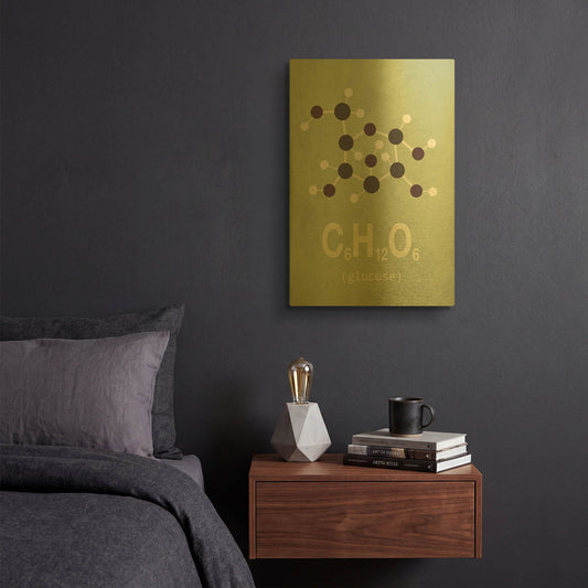 'Molecule Glucose' By TypeLike Gold Metal Wall Art