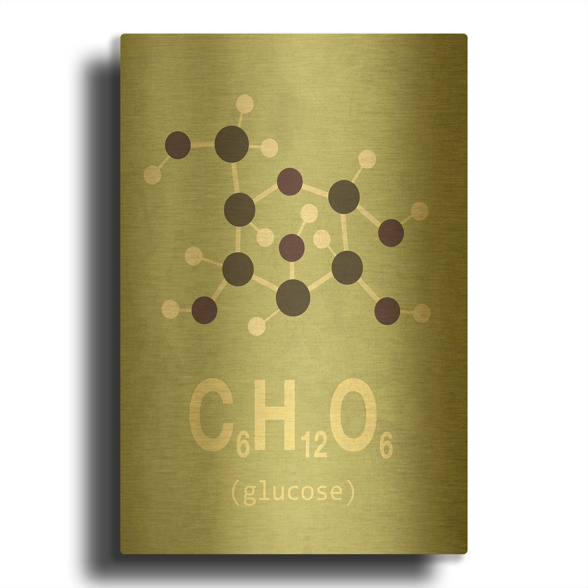 'Molecule Glucose' By TypeLike Gold Metal Wall Art