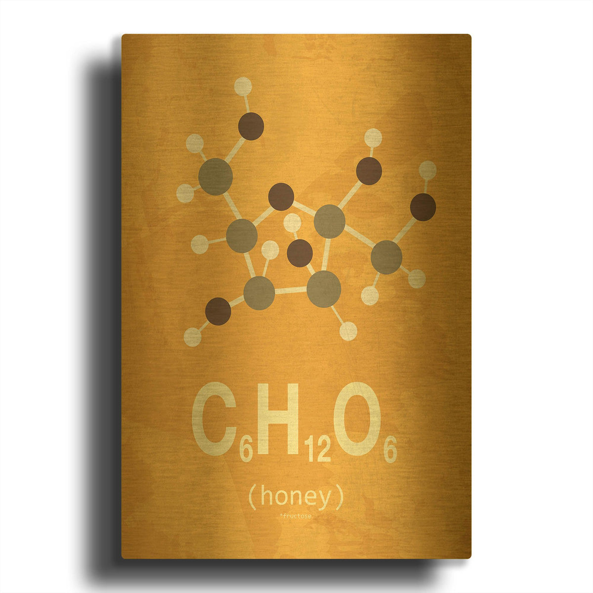 'Molecule Honey' By TypeLike Gold Metal Wall Art