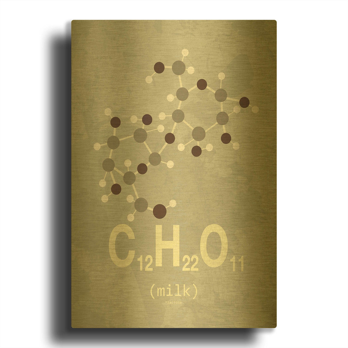 'Molecule Milk' By TypeLike Gold Metal Wall Art
