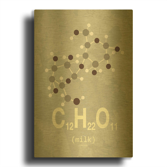 'Molecule Milk' By TypeLike Gold Metal Wall Art