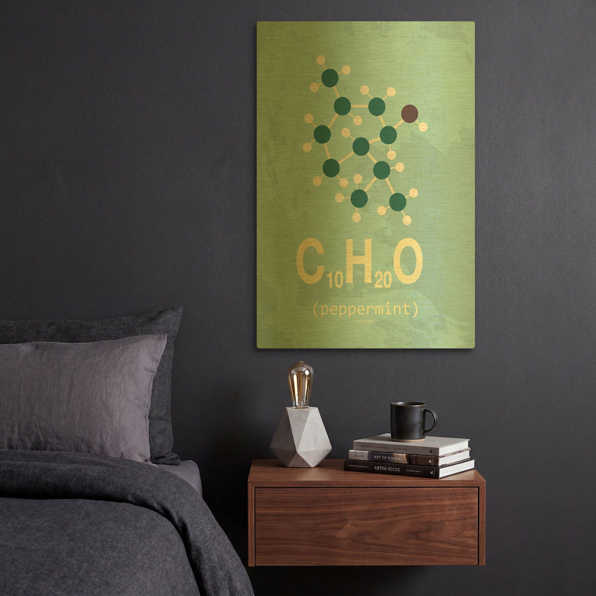 'Molecule Peppermint' By TypeLike Gold Metal Wall Art
