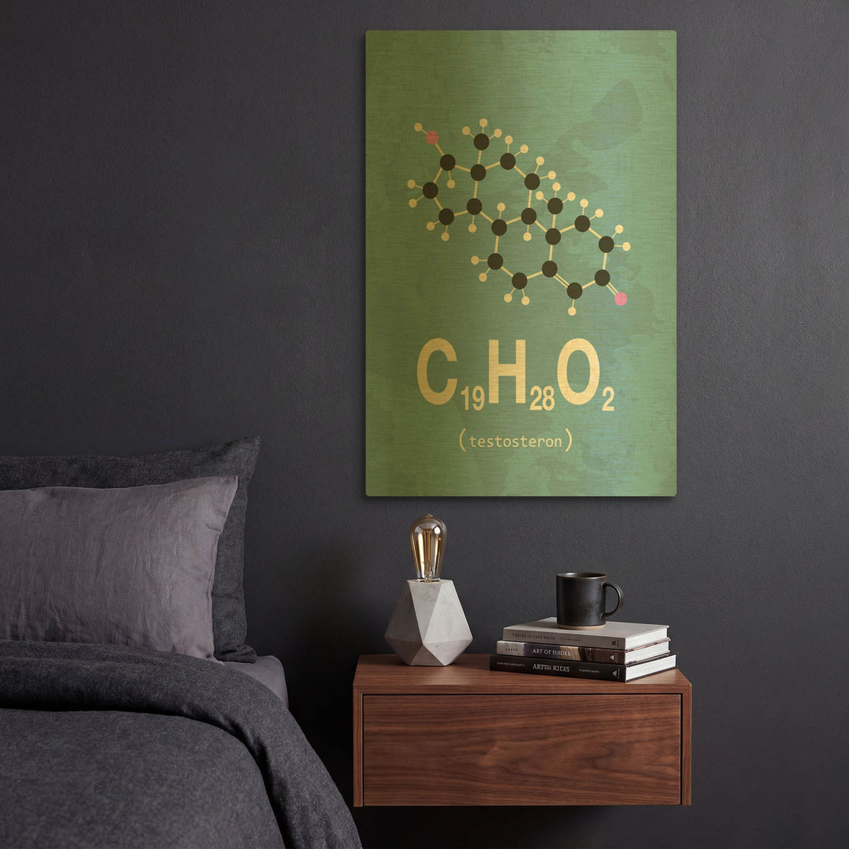 'Molecule Testosterone 1' By TypeLike Gold Metal Wall Art