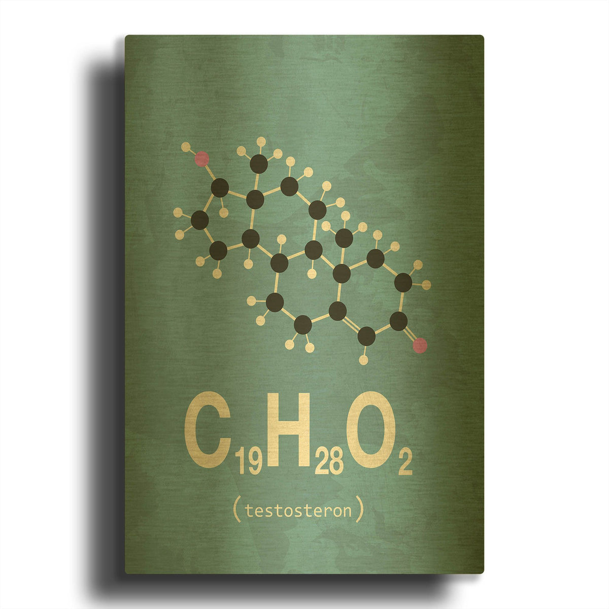 'Molecule Testosterone 1' By TypeLike Gold Metal Wall Art