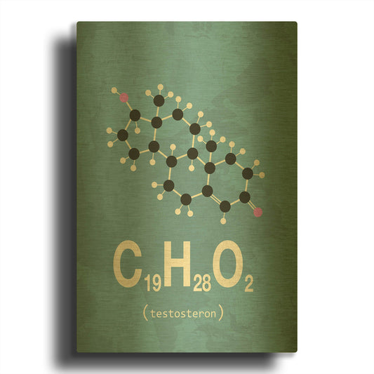'Molecule Testosterone 1' By TypeLike Gold Metal Wall Art