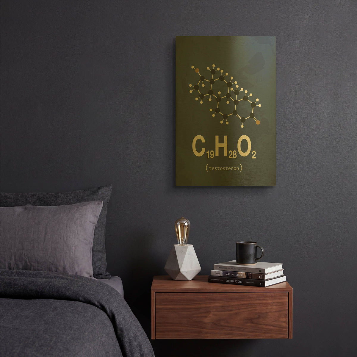 'Molecule Testosterone 2' By TypeLike Gold Metal Wall Art