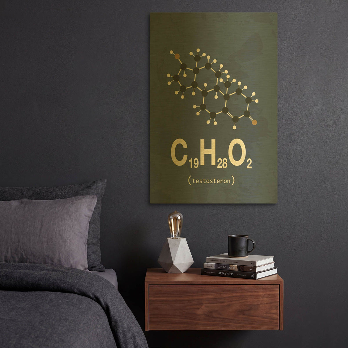 'Molecule Testosterone 2' By TypeLike Gold Metal Wall Art