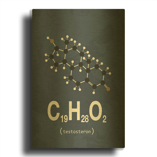 'Molecule Testosterone 2' By TypeLike Gold Metal Wall Art