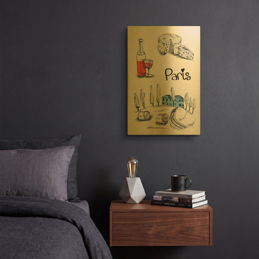 'Paris I' By TypeLike Gold Metal Wall Art