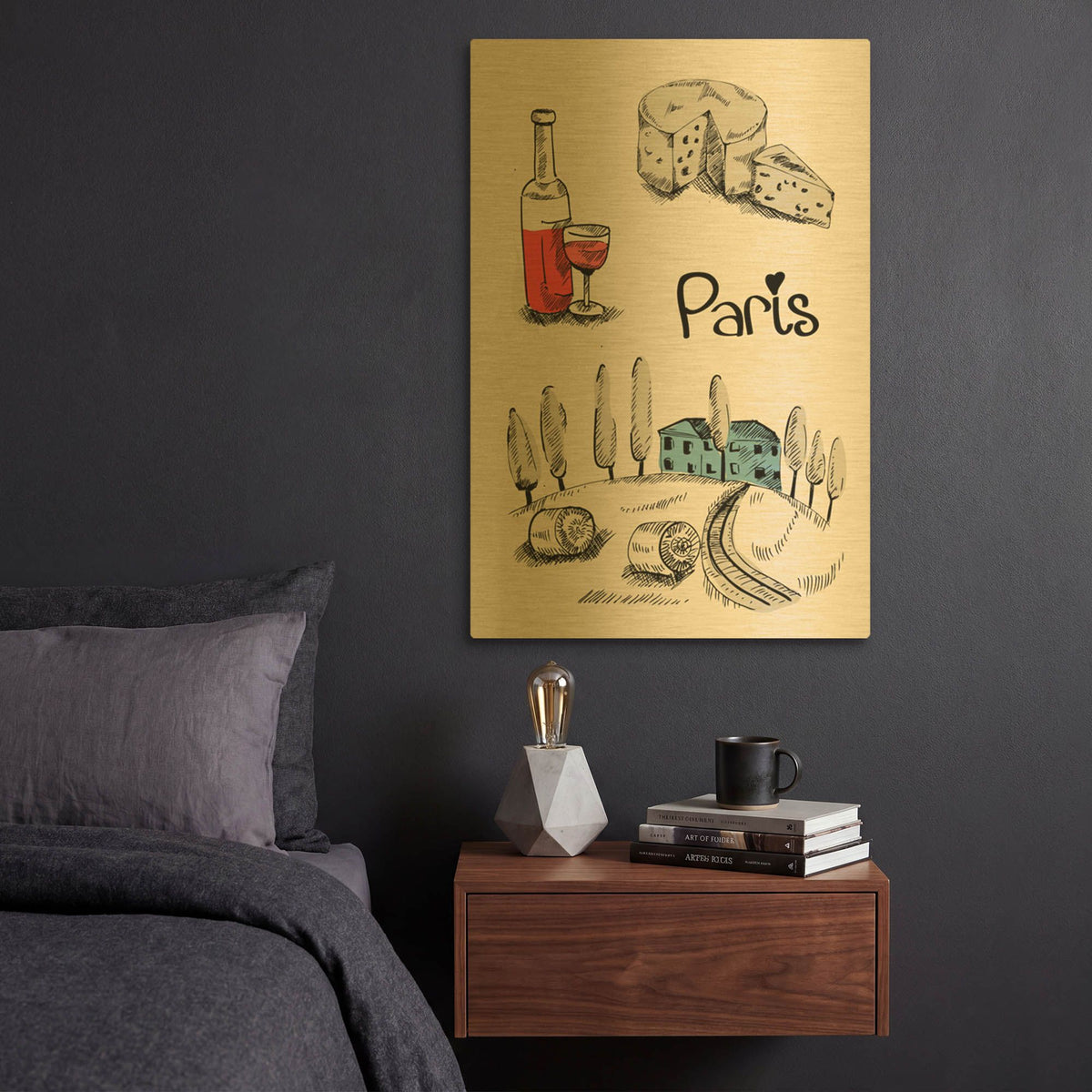 'Paris I' By TypeLike Gold Metal Wall Art