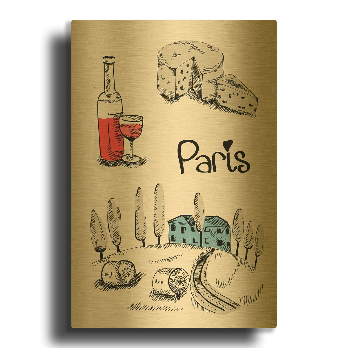 'Paris I' By TypeLike Gold Metal Wall Art