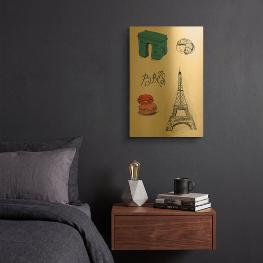 'Paris Iii' By TypeLike Gold Metal Wall Art