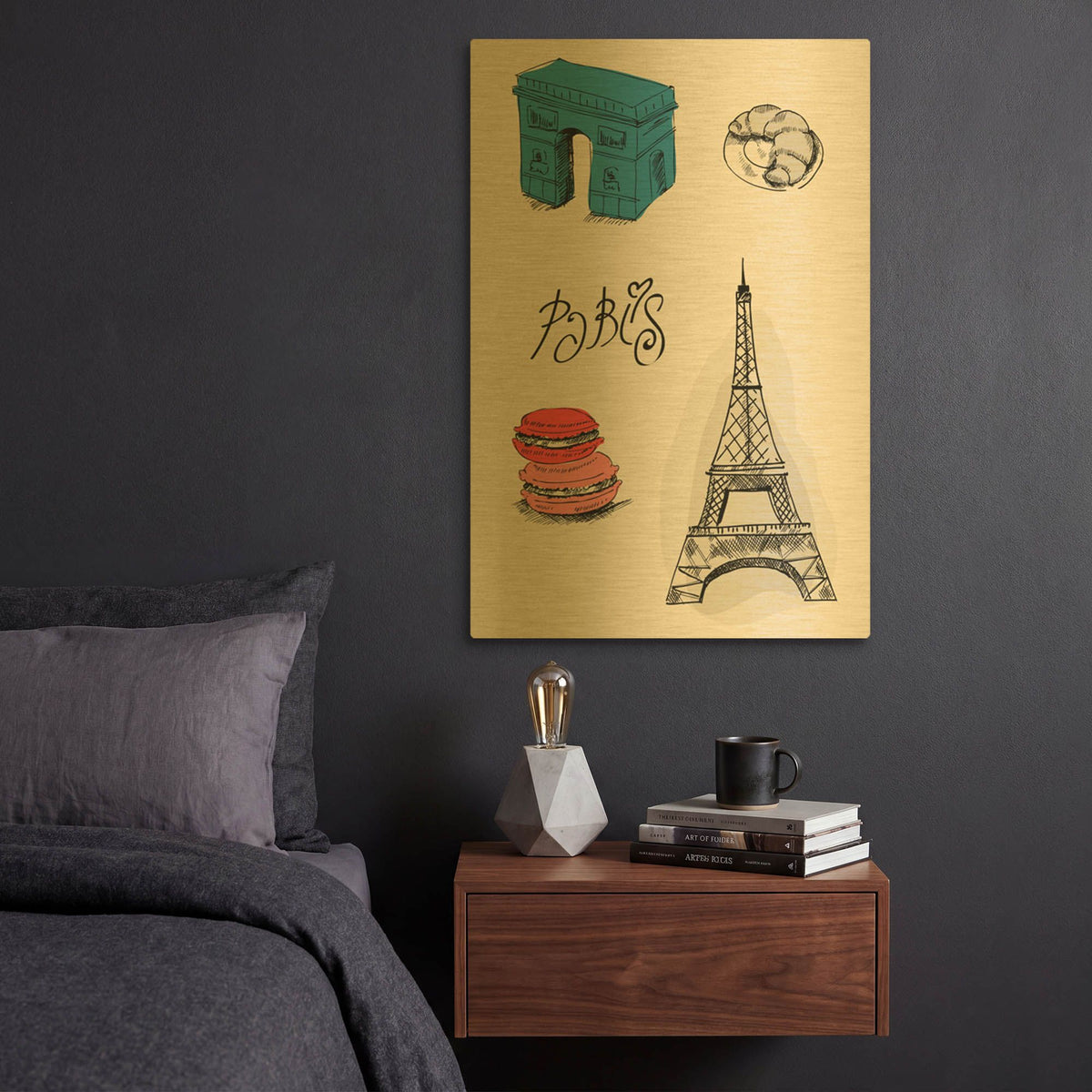 'Paris Iii' By TypeLike Gold Metal Wall Art