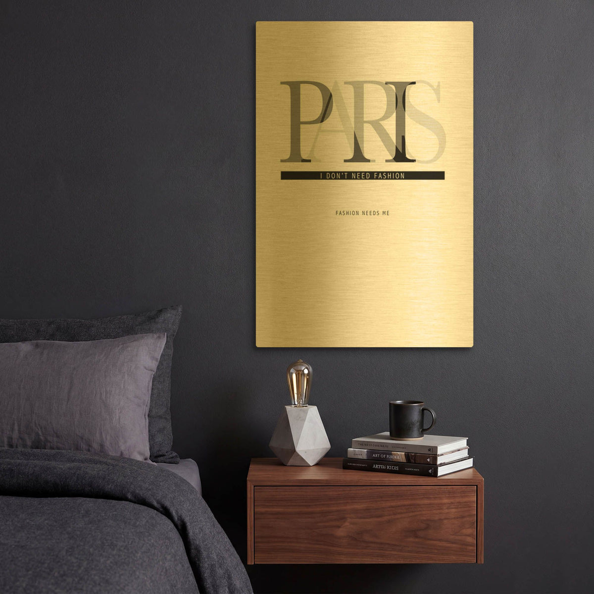 'Paris' By TypeLike Gold Metal Wall Art