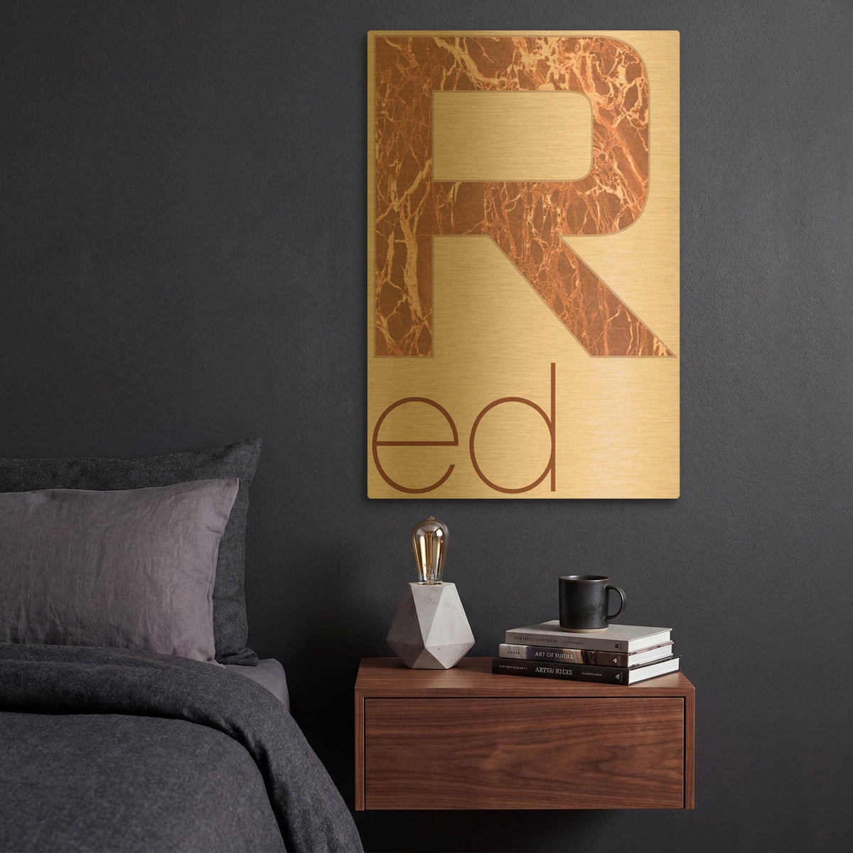 'Rgb - Light 01' By TypeLike Gold Metal Wall Art
