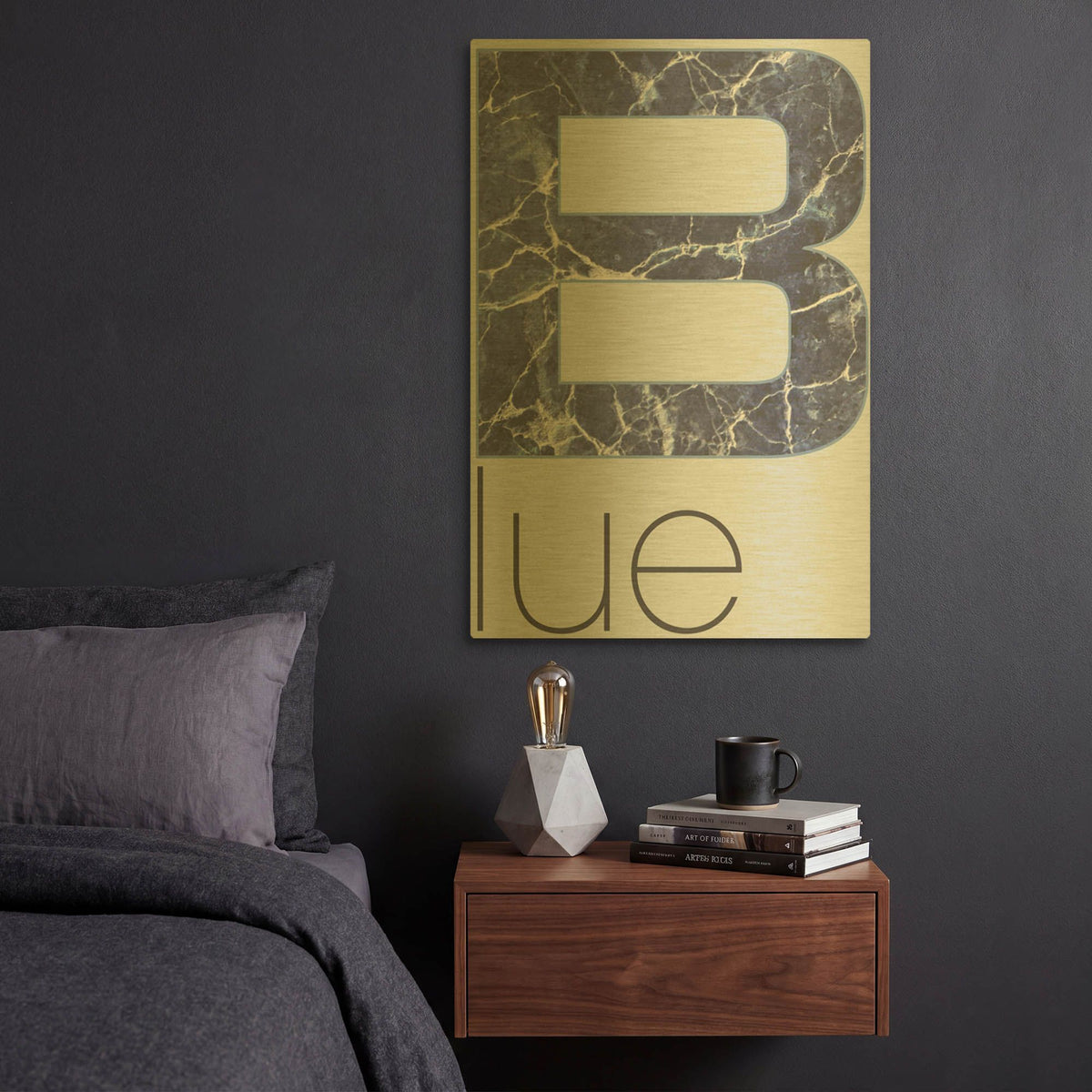 'Rgb - Light 03' By TypeLike Gold Metal Wall Art