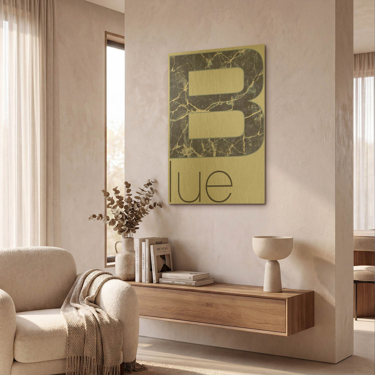 'Rgb - Light 03' By TypeLike Gold Metal Wall Art