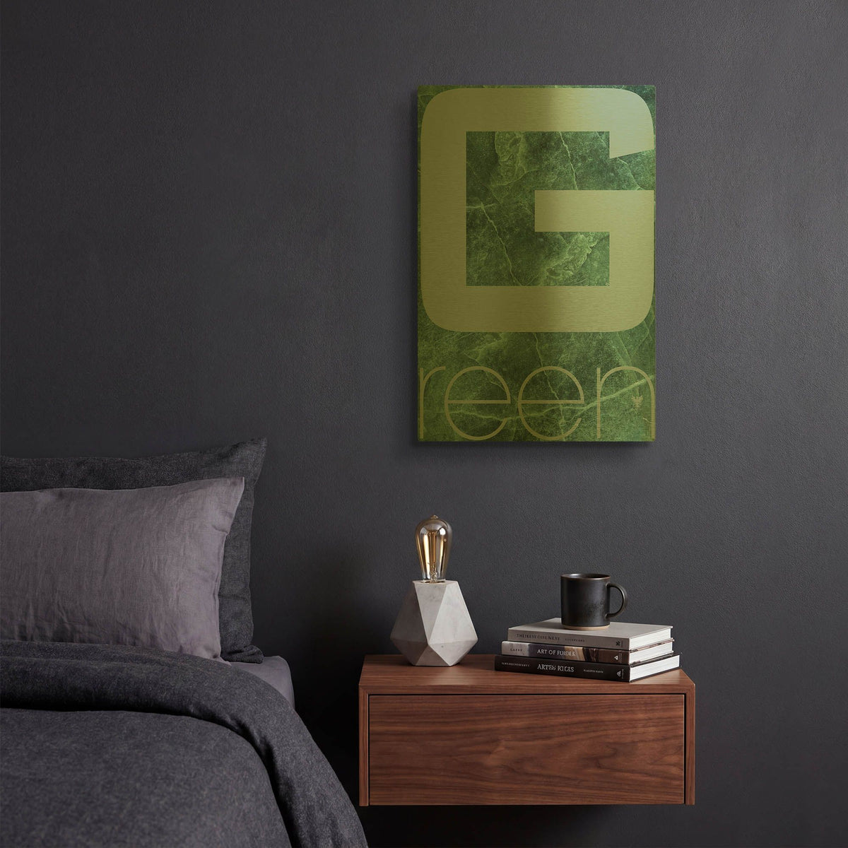 'Rgb Green' By TypeLike Gold Metal Wall Art