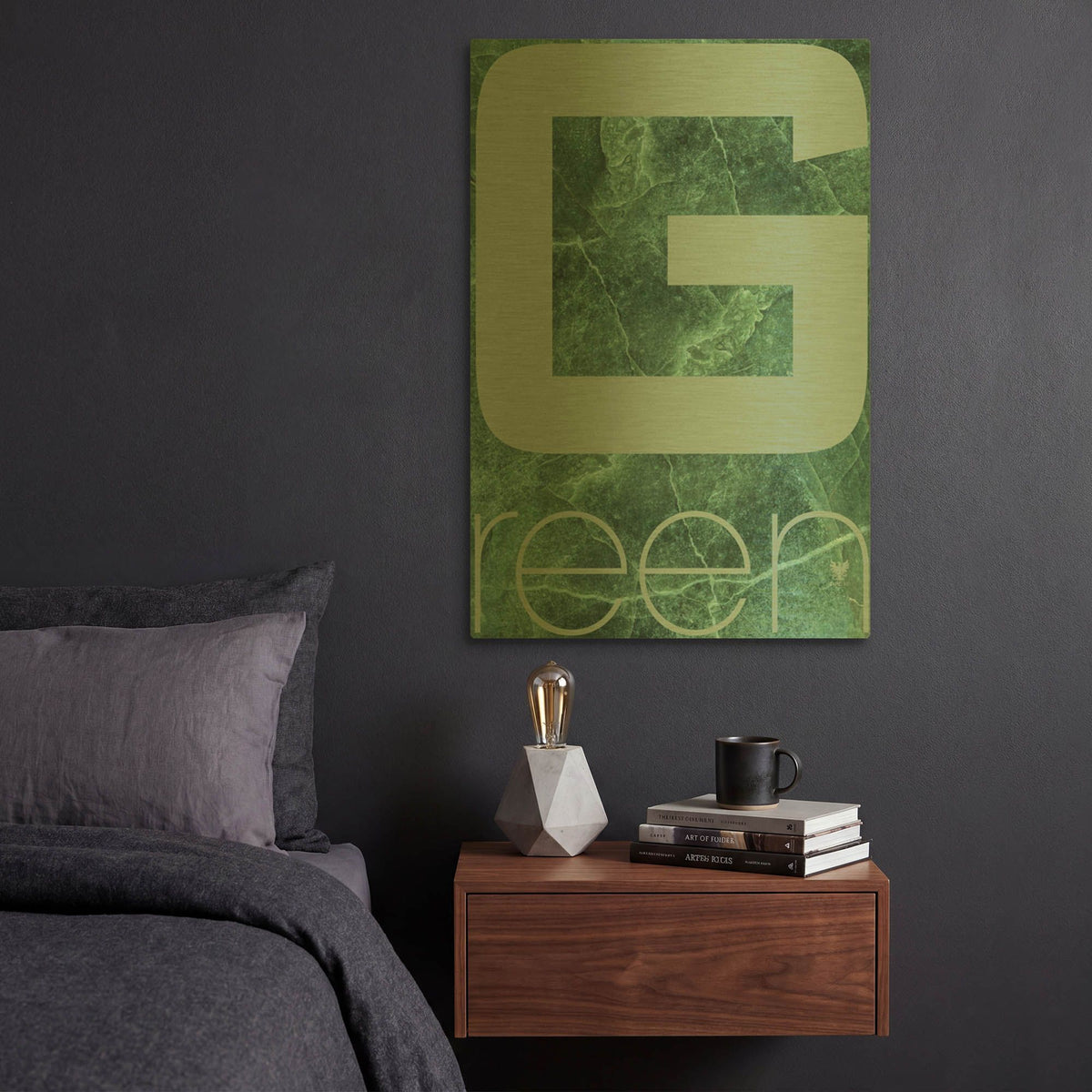 'Rgb Green' By TypeLike Gold Metal Wall Art