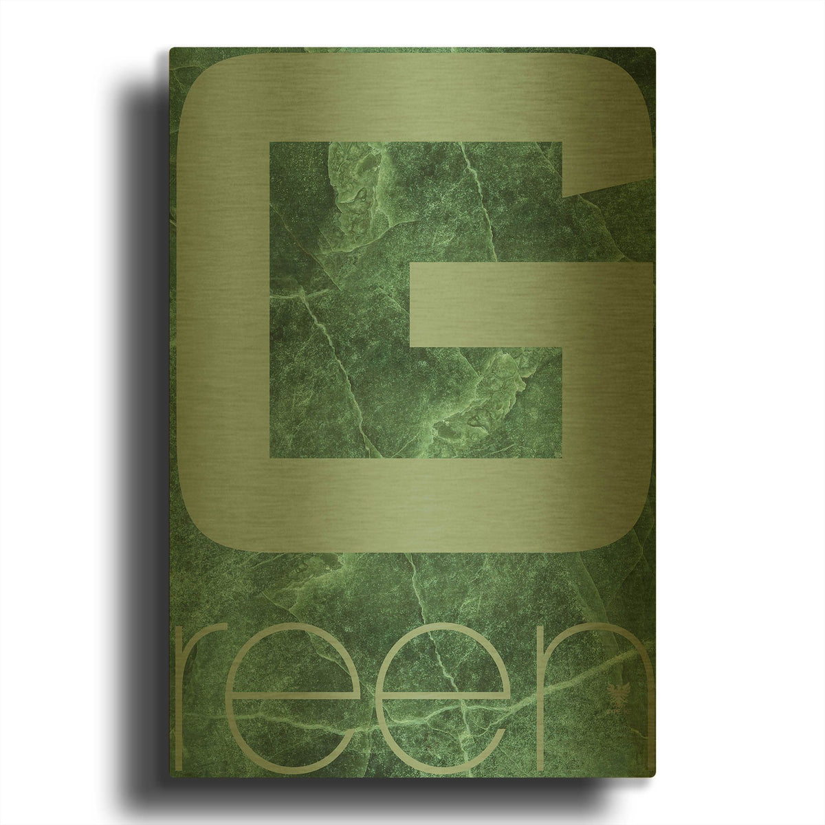 'Rgb Green' By TypeLike Gold Metal Wall Art