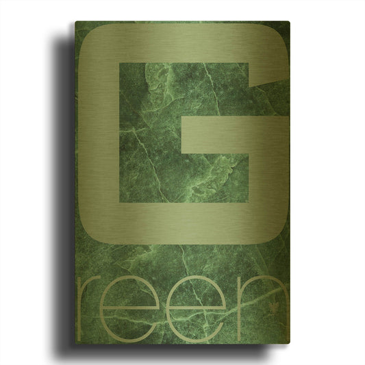 'Rgb Green' By TypeLike Gold Metal Wall Art