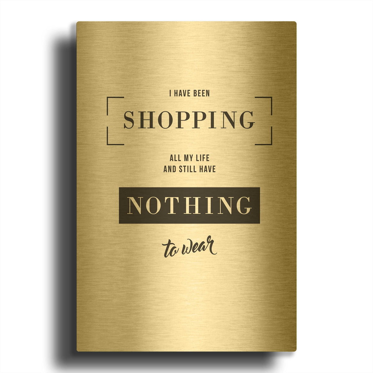 'Shopping' By TypeLike Gold Metal Wall Art