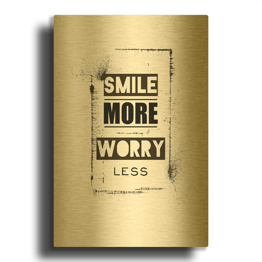 'Smile' By TypeLike Gold Metal Wall Art