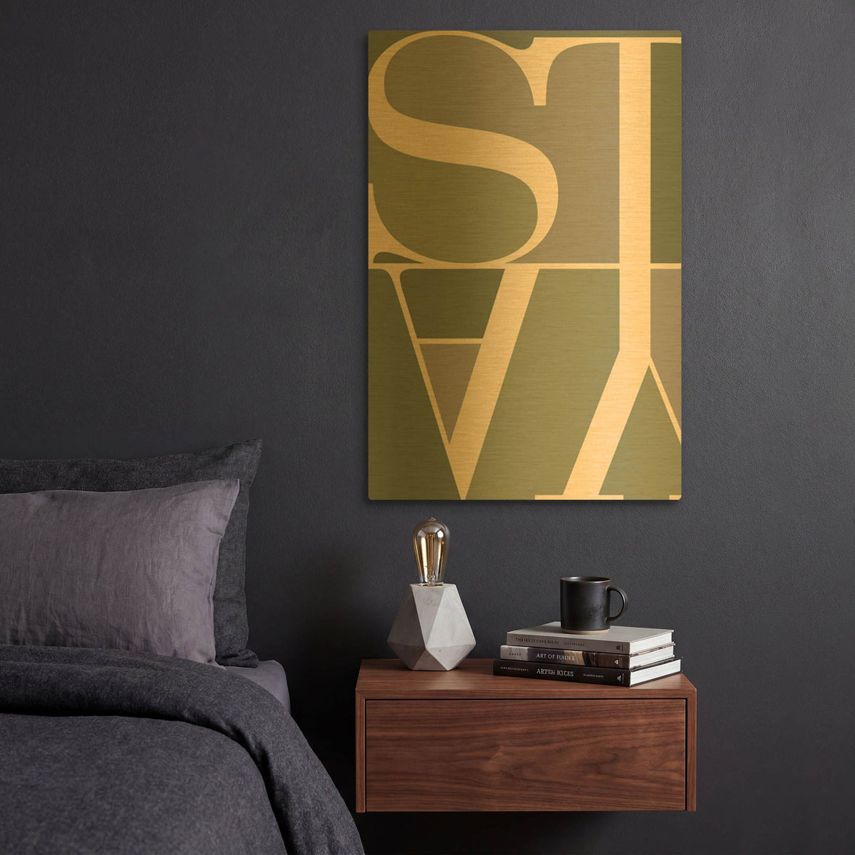 'Stay' By TypeLike Gold Metal Wall Art