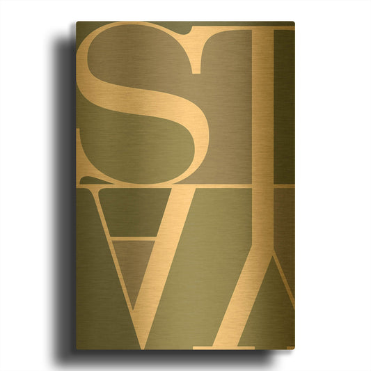 'Stay' By TypeLike Gold Metal Wall Art