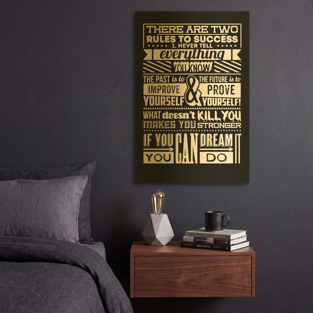 'Success' By TypeLike Gold Metal Wall Art