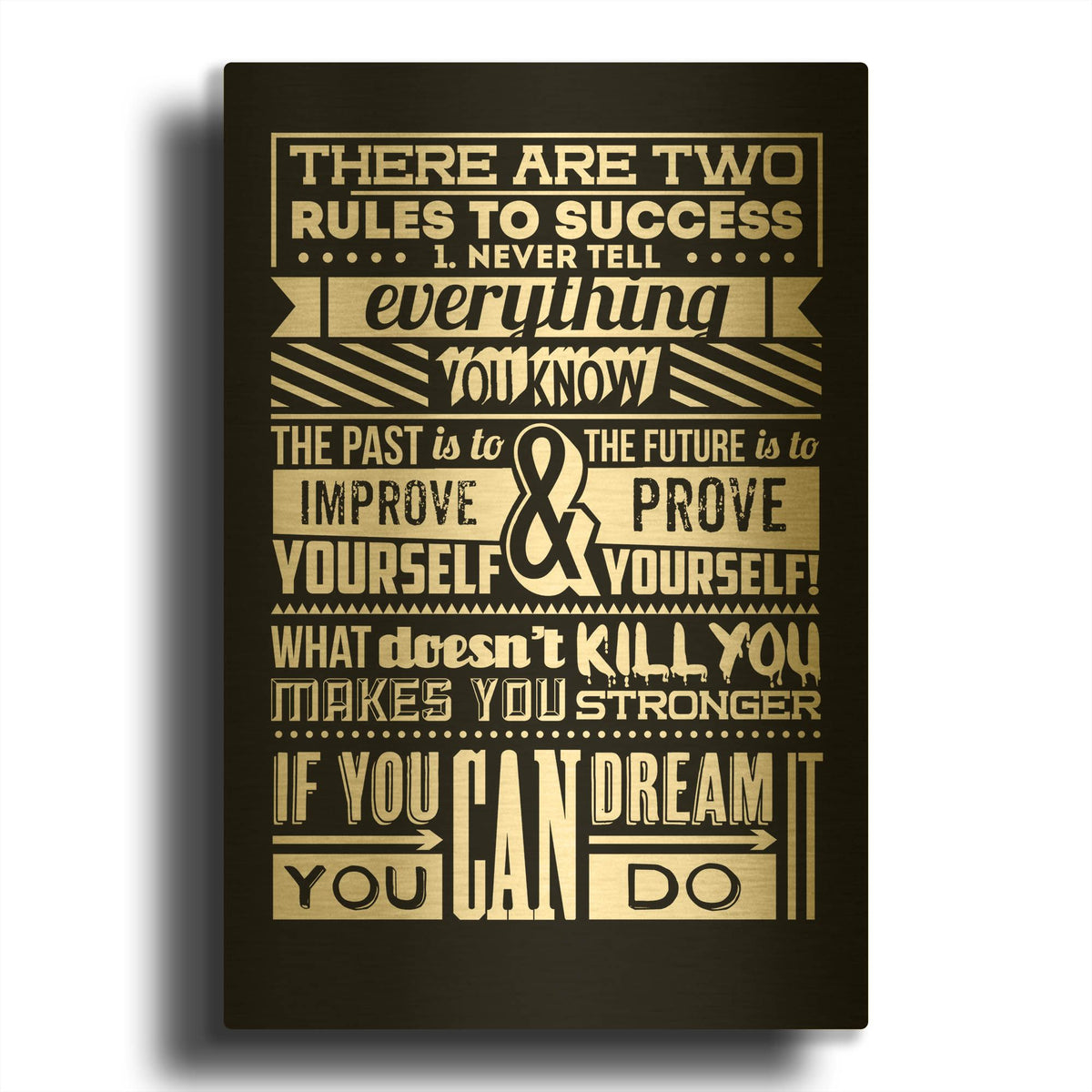 'Success' By TypeLike Gold Metal Wall Art