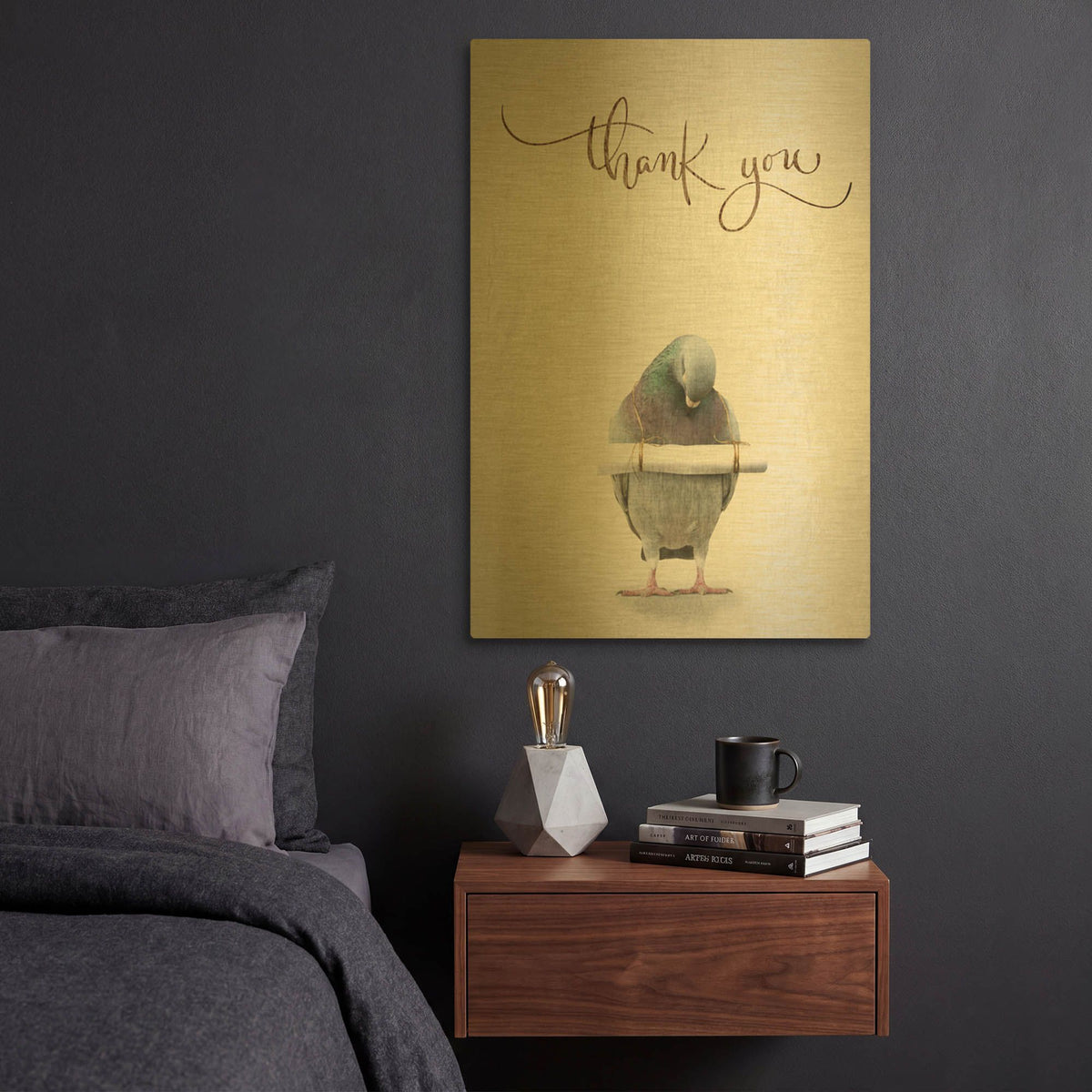 'Thank You' By TypeLike Gold Metal Wall Art