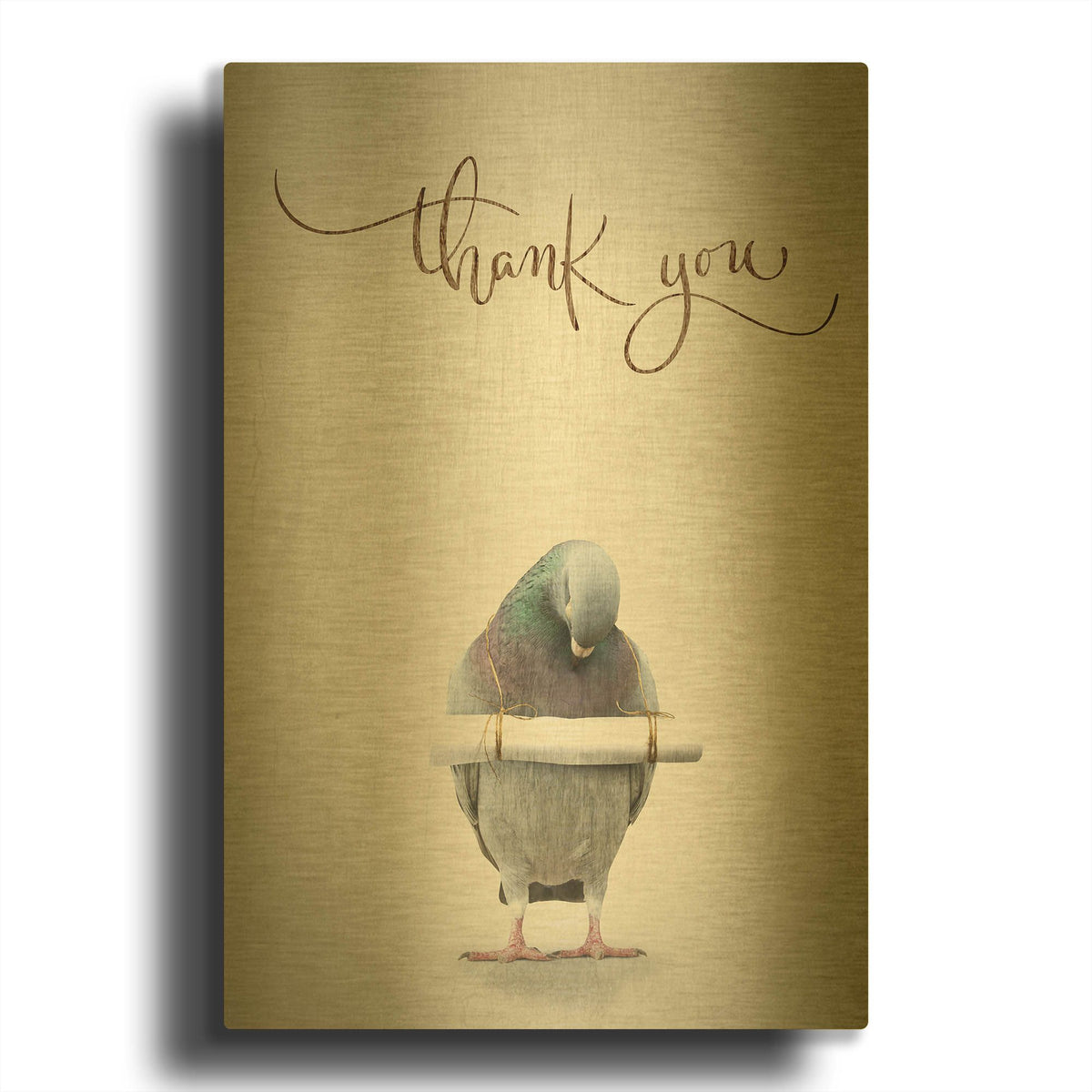 'Thank You' By TypeLike Gold Metal Wall Art