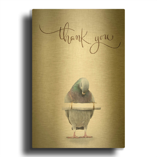 'Thank You' By TypeLike Gold Metal Wall Art