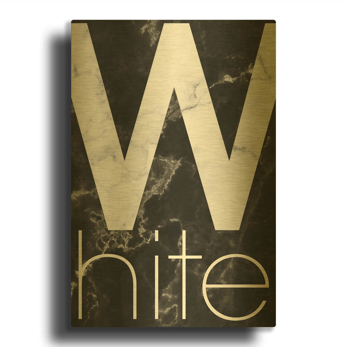 'White Marble' By TypeLike Gold Metal Wall Art