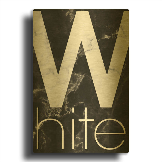 'White Marble' By TypeLike Gold Metal Wall Art
